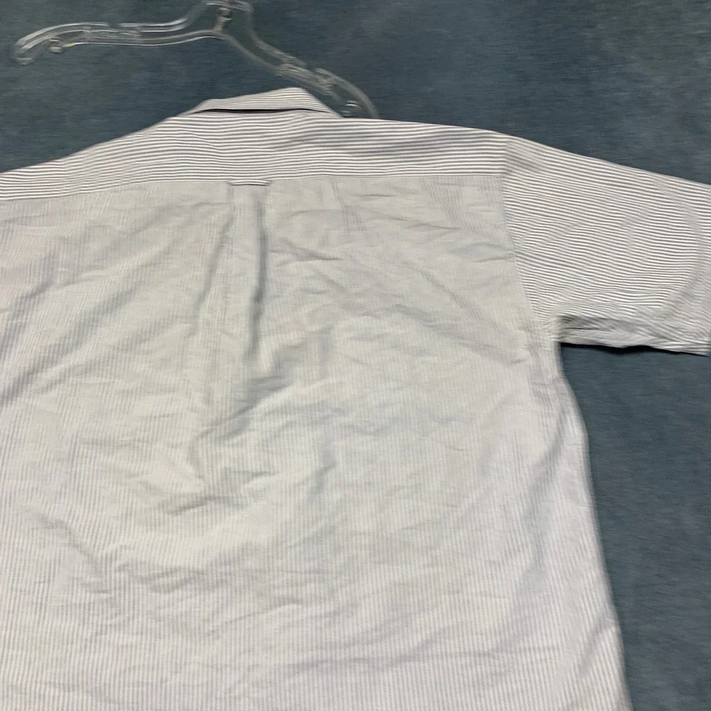 Polo by Ralph Lauren Shirt Mens XL White Blue Striped Short Sleeve Button-Down